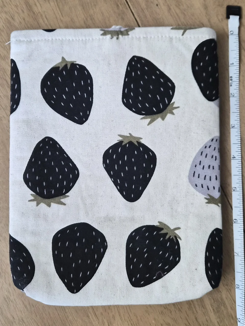 Handmade Strawberry Print Fabric Kindle E Reader Pouch